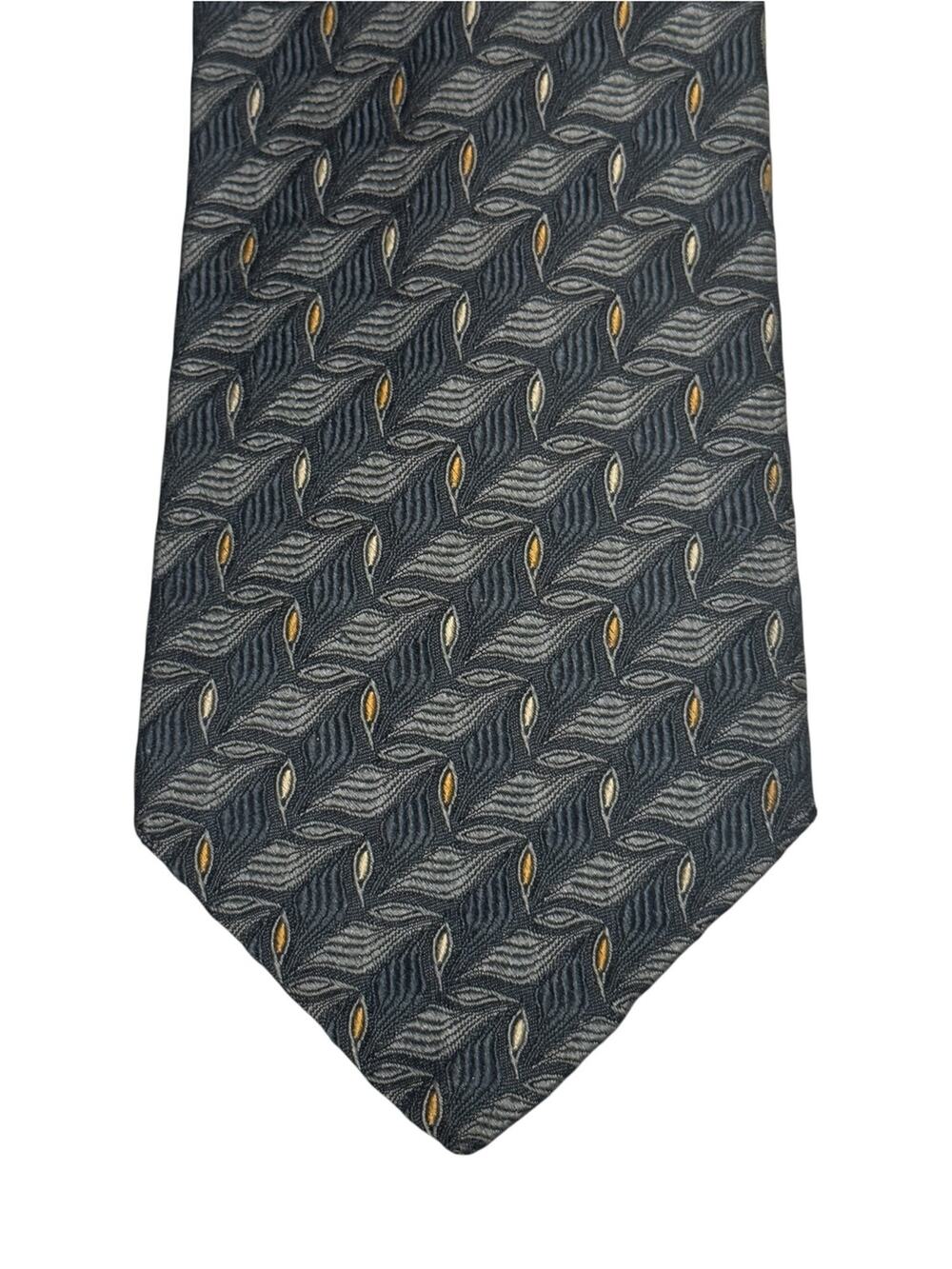 Vintage Robert Talbott Gray Leaf Silk Neck Tie USA 56x 4